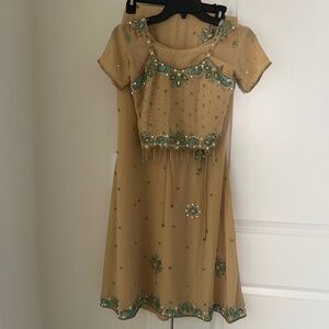 Embellished 5 piece top and skirt Indian set